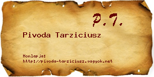 Pivoda Tarziciusz névjegykártya